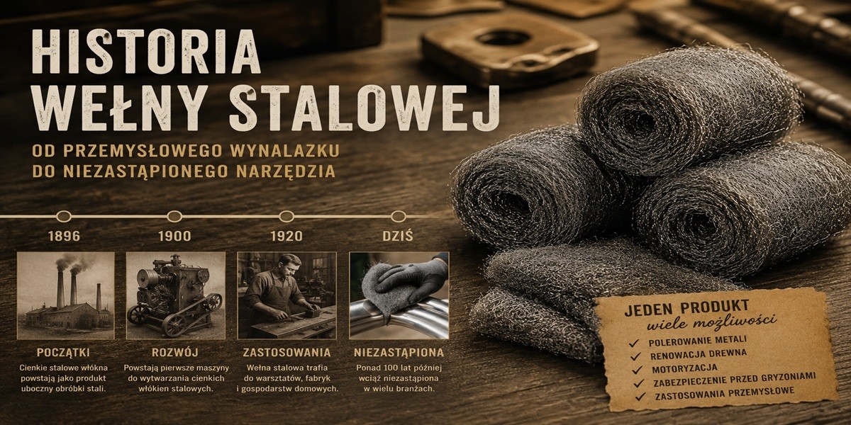 Historia wełny stalowej – od przemysłowego wynalazku do niezastąpionego narzędzia w warsztacie i domu